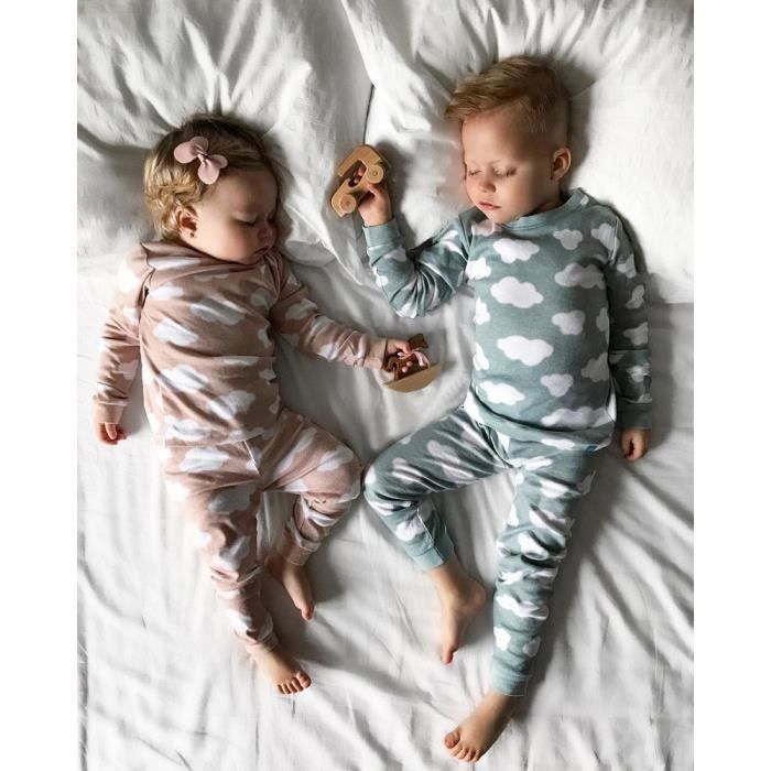Tout Petit Enfant Bebe Garcon Fille Hauts T Shirt Nuage Pantalons Famille Vetements Pyjamas Set Rose Rose Cdiscount Pret A Porter