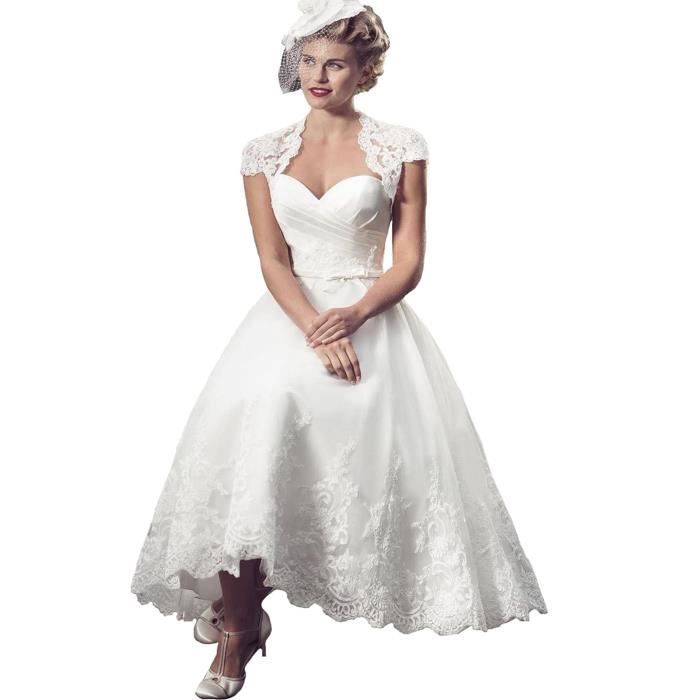 Robe Mère De La Mariée En Mousseline Dentelle - Manches 3/4 - Robe De Soirée Formelle Légère - Pour Cérémonie, Bal, Nouvel An