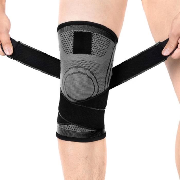 Genouillère De Compression McDavid Niveau 2 - Manches Tricot Avec Gel Buttress - Gris Taille S/M
