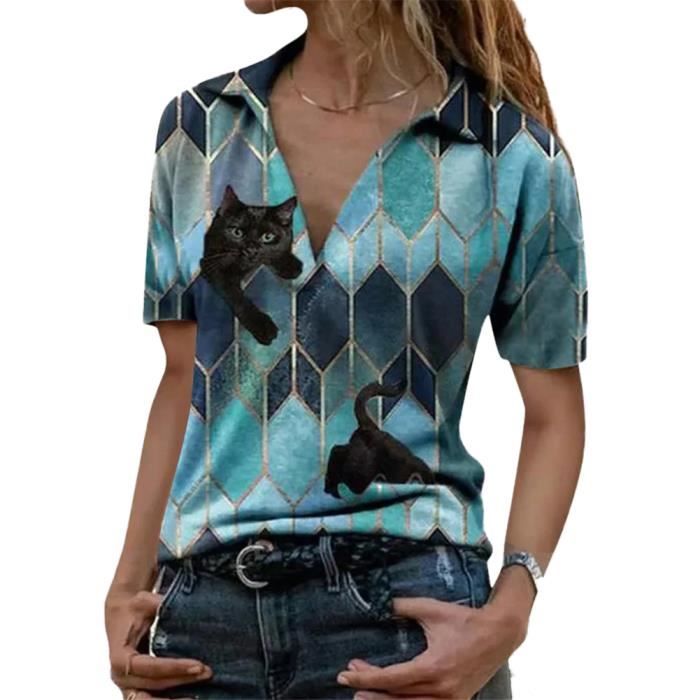 T-shirt Femme Manches Courtes Lularoe - Imprimé Géométrique Noir Et Blanc - Taille Small - Occasion Très Bon état