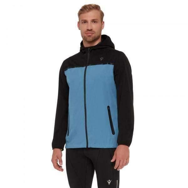 veste anti-pluie running pour homme macron gareth - noir/bleu ciel