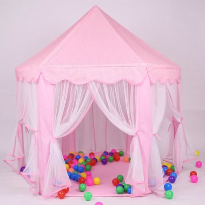 Tente Enfant Princesse 101x101x129cm – Cabane Intérieur/Extérieur, Facile à Monter, Cadeau Fille 2-8 Ans