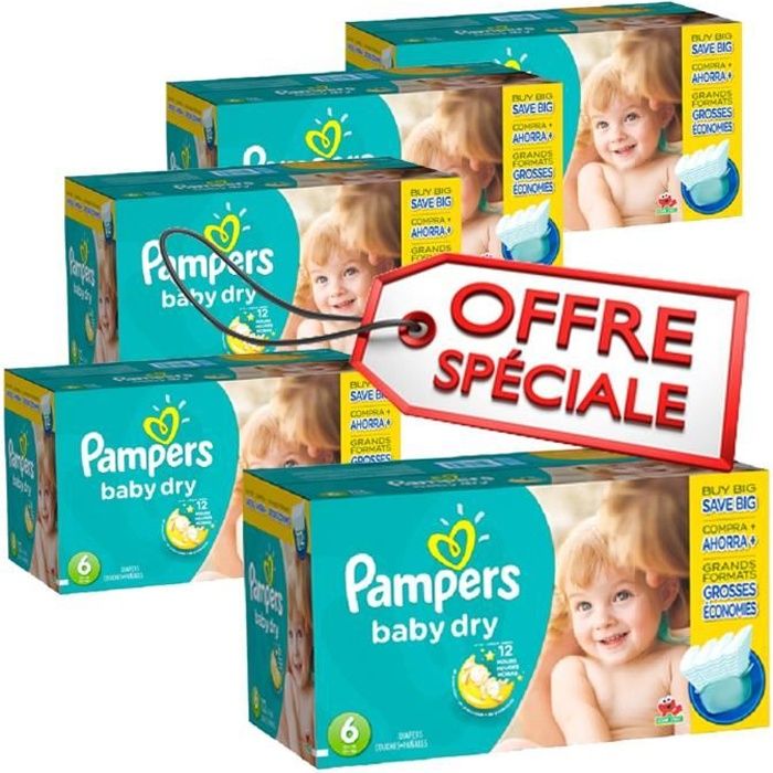 247 x couches bébé Pampers Taille 6 baby dry Cdiscount Puériculture & Eveil bébé