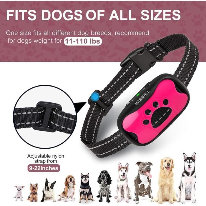 Meilleurs prix pour Collier de dressage pour chiens Détection des aboiements avec collier anti-aboiements étanche et rechargeable -a121