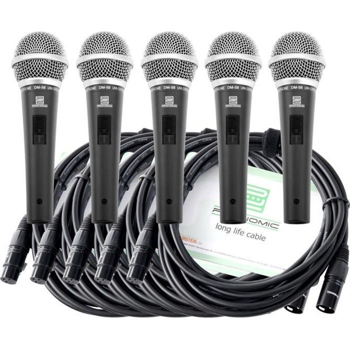 TONOR Microphone Dynamique Professionnel avec 4,8m Câble pour DVD