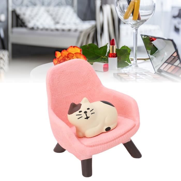 Figurine Chat Miniature Sur Canapé - Résine Décorative 2.5cm - Décoration Bureau Maison - Cadeau Mignon