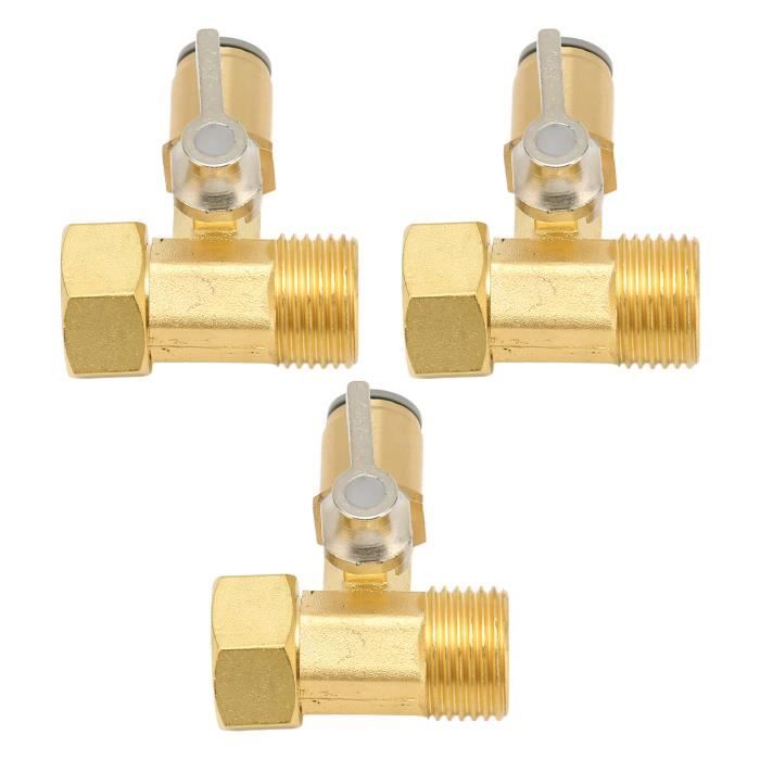 Qiilu raccords de tuyauterie en laiton 3 pièces adaptateur de vanne à 3