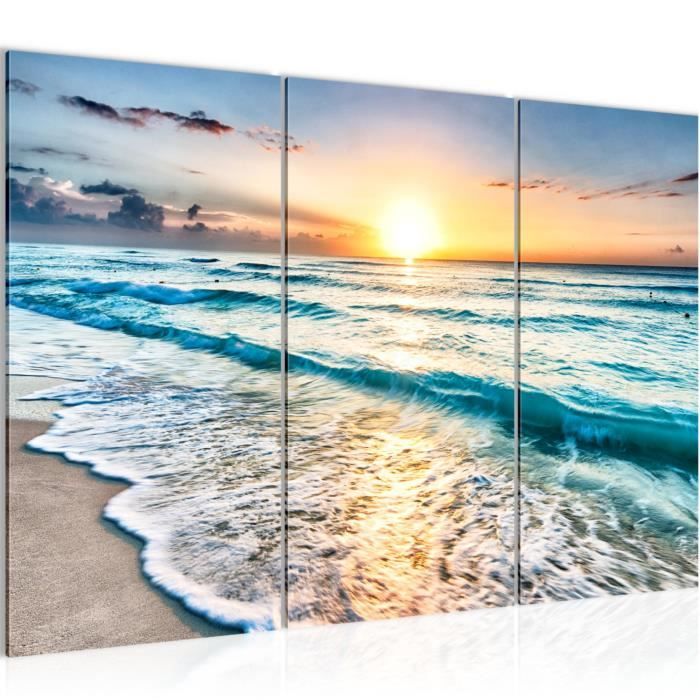 Tableau Sur Toile 200x100cm – Motif Palmier Plage – Visario – Prêt à Accrocher