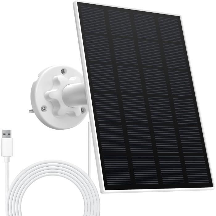 Panneau Solaire 6W Pour Caméra De Surveillance Extérieure - Recharge Via USB (Micro-USB Ou USB-C)