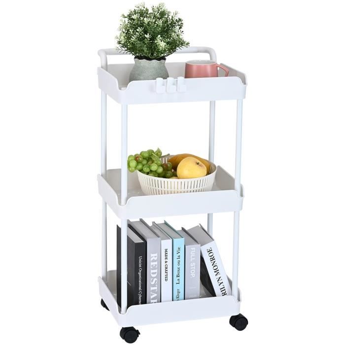 Costway – Desserte de cuisine à roulettes 3 niveaux – Roues verrouillables – Dimensions 30 x 45 x 81 cm – Matériaux PP épaissi – Charge 50 kg Costway – Desserte de cuisine à roulettes 3 niveaux – Roues verrouillables – Dimensions 30 x 45 x 81 cm – Matériaux PP épaissi – Charge 50 kg