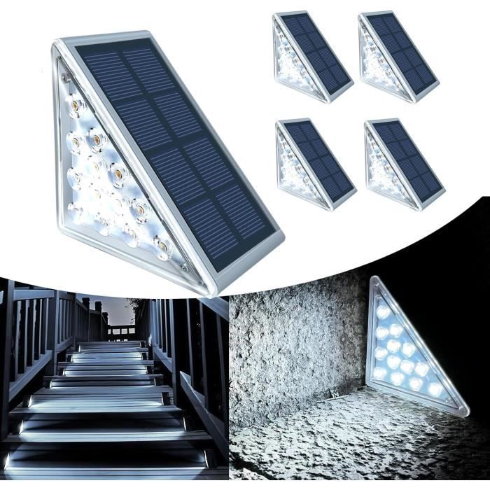Lot De 4 Éclairages Solaires D'Escalier Extérieur Blanc Froid Lampes