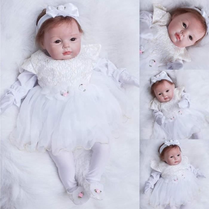 LBEC Poupée Nouveau-né Réaliste, Simulation Rebirth Baby Doll Silic 12 Pouces Jeu En Toute Securite Avec Une Bouteille De Amz