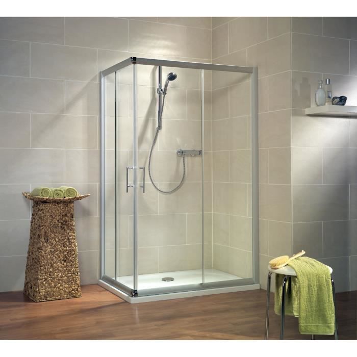 Paroi latérale fixe pour portes de douche battantes 80 cm NewStyle Schulte  verre transparent anticalcaire profilé noir
