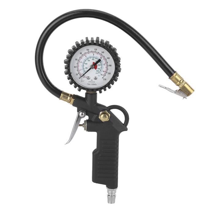 Manomètre Pression Pneu Jauge De Pression 220PSI Pistolet De Gonflage Robuste Jauge De Pression
