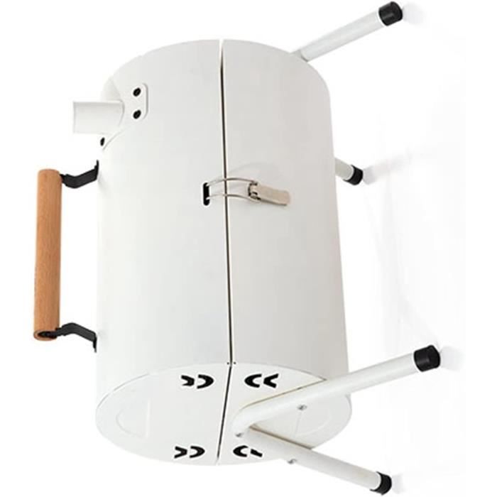 Barbecue Portable En Fonte - Gril à Charbon De Bois Rond Avec Support, Pot Et Grille, Pour Camping, Pique-nique