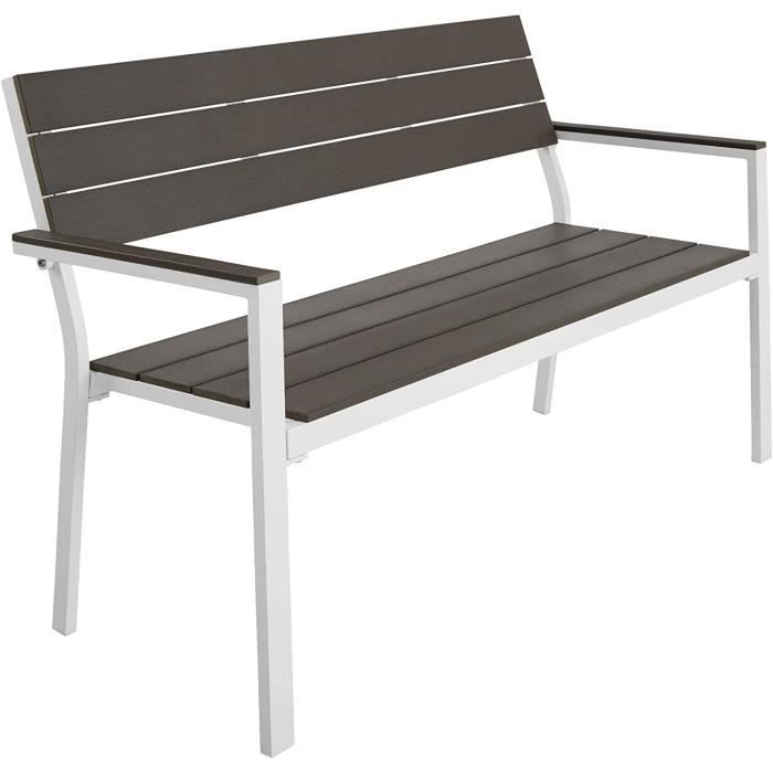 Banc Jardin Extérieur En Bois Gris - Banc De Parc Long 200cm - Résistant Aux Intempéries Et Facile à Monter - 3