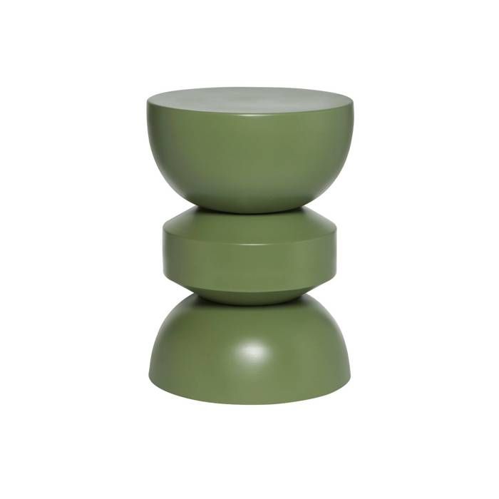 Table dappoint. bout de canapé. table de chevet en métal. vert kaki. Assa. Ø32 x H 43.5cm