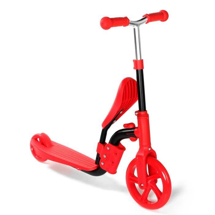 Trottinette Enfant Bebe Patinette Reversible 3 En 1 Avec Roues Silencieuse Pour 2 A 6 Ans Rouge Achat Vente Trottinette Enfant Bebe Cdiscount