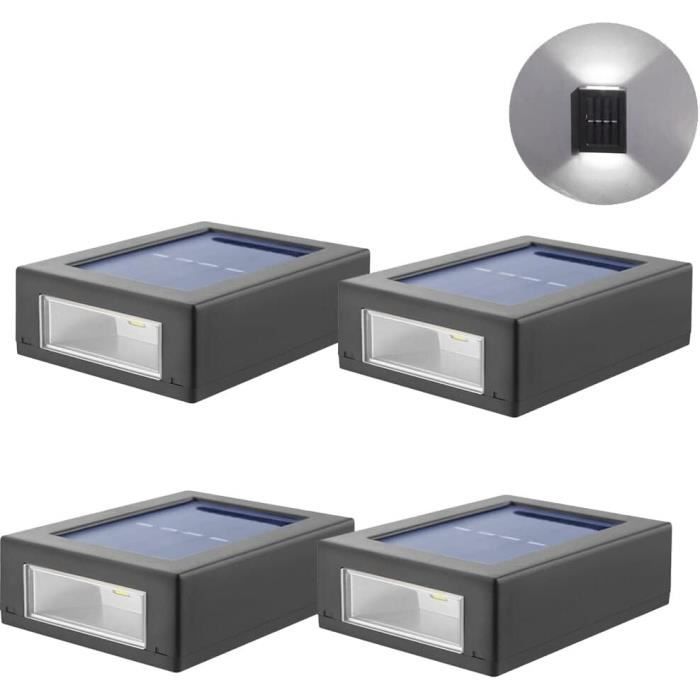 6 Lampes Solaires Applique Mural Jardin - Éclairage Double Face, IP65, 3 Températures De Couleur, 1200mAh