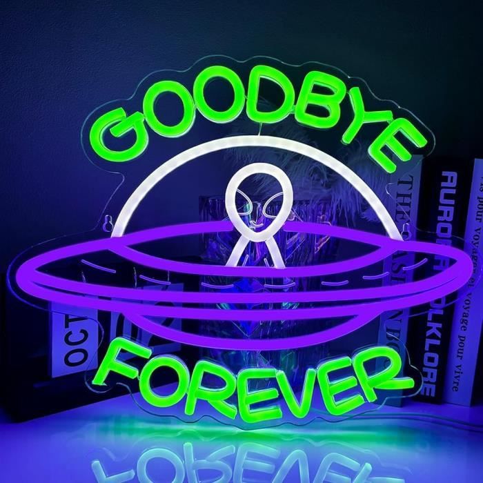 Alien Spaceship Alien Neon Sign Vert Led Neon Sign Personnalisé Néon ...