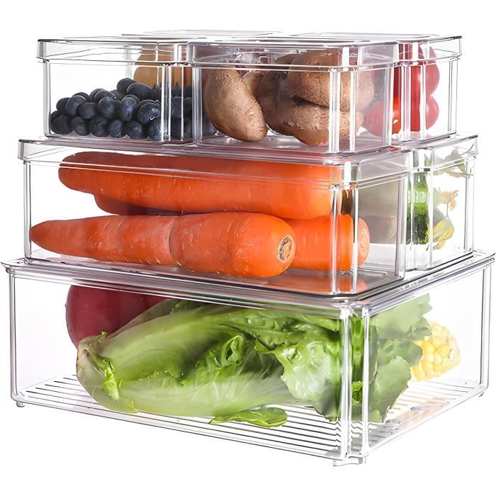 Kurtzy Bac Rangement Frigo et Placard (Lot de 8) - Boite Rangement