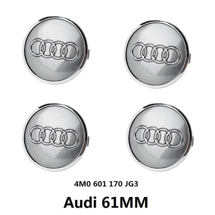 Lot de 4 centre de roue cache moyeu Remplacement pour Audi 61mm Gris 4M0 601 170 JG3