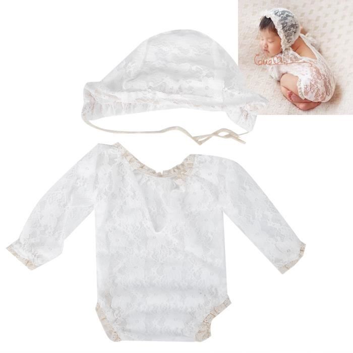 Tenue Photo Nouveau-Né Winmany – Barboteuse Rayée + Chapeau Noué, 0-2 Mois, Parfait Pour Shooting Bébé Garçon Fille