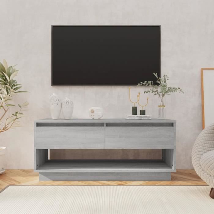 vidaXL Meuble TV Sonoma gris 102 x 41 x 44 cm Aggloméré