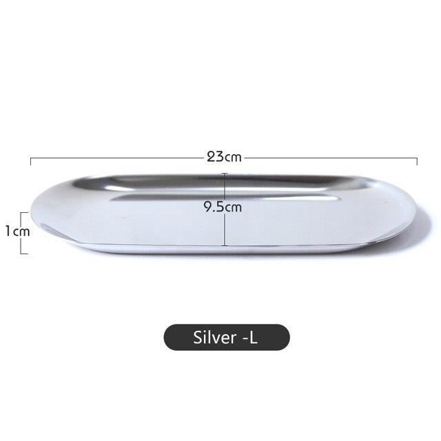 Plateau Ovale Doré Acier Inoxydable 30x12 Cm - 2 Pièces Pour Bijoux Et Décoration
