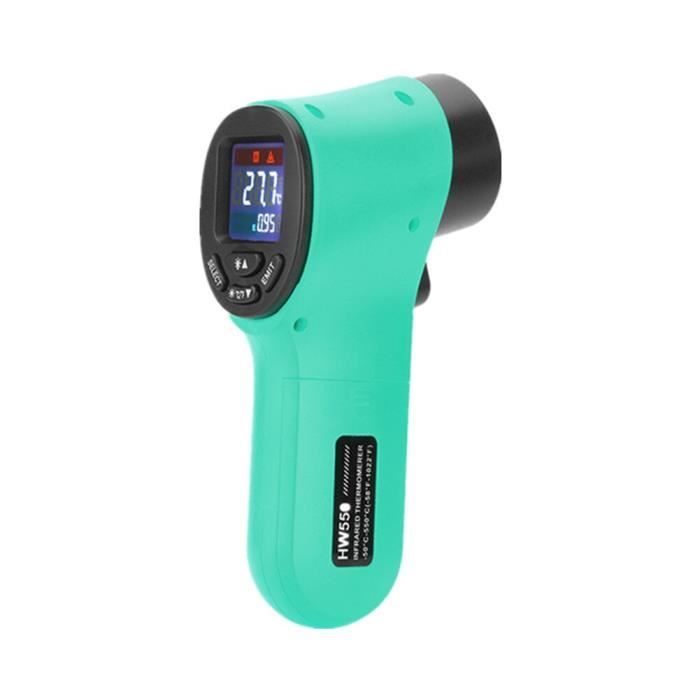 Thermomètre Infrarouge Sans Contact - Plage -50°C à 600°C - Précision ±1% - Écran LCD Rétroéclairé - Pour Cuisine, Auto, HVAC