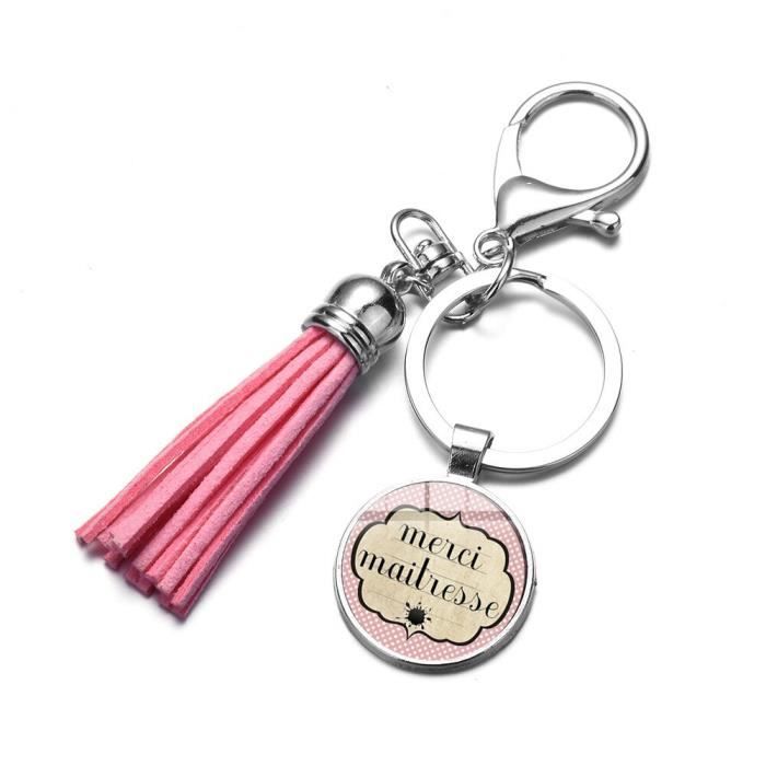Style 5 White Sienne Mode Douce Merci Maitresse Gland Porte Cles Dessin Anime Art Lettres Citation Verre Cabochon Porte Cles Enseig Cdiscount Bagagerie Maroquinerie