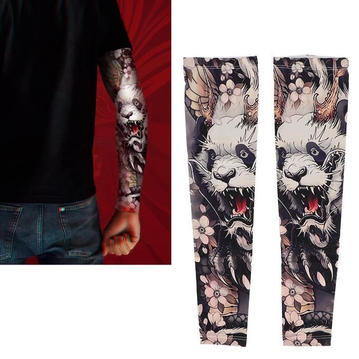 Zerodis manches de tatouage de bras Manchons de tatouage imprimé coloré en soie de glace Zerodis manches de tatouage de bras Manchons de tatouage imprimé coloré en soie de glace