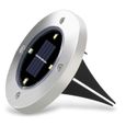 Lampe Solaire au Sol 4 lumieres de chemin solaire LED eclairage exterieur impermeable a l'eau de jardin (blanc,1PC)-1