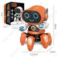 TD® Jouet robot hexapode électrique dansant et clignotant musique lumineuse orange garçon et fille jouet robot télécommandé pour-1