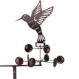 Moulin à vent colibri en fer - YOSOO - Rotation stable - Décoration de jardin - Robuste et durable-1