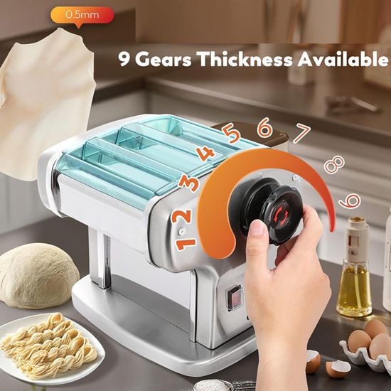 Machine à Pâtes Manuelle Orion - Pour Faire Des Tagliatelles, Lasagnes, Raviolis Maison, 9 épaisseurs Réglables