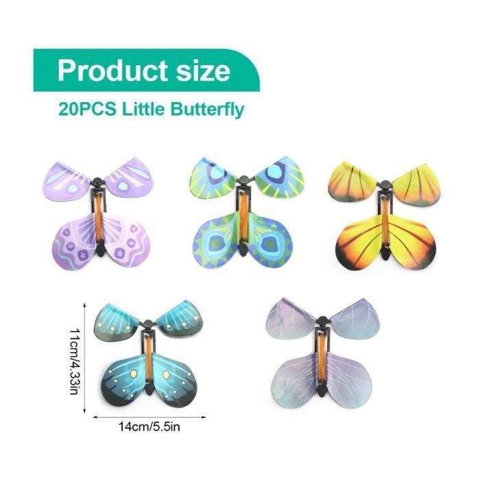 10/20 pièces Bague jouet en forme de papillon pour décoration de Noël vintage en polyvinyle silicone (aléatoire