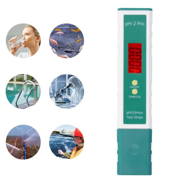 Testeur pH Mètre PH Metre Electronique avec écran LCD Test de pH pour  Piscines Testeur Piscine Testeur Spa Plage de Mesure de 0 à 14 pH pour  Aquarium, Piscine, Hydroponie B