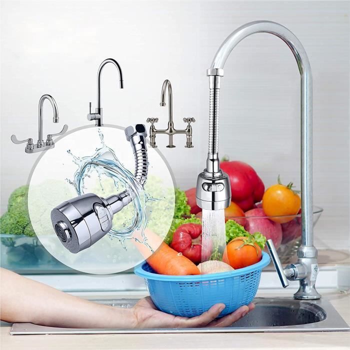 Aérateur de robinet rotatif à 360° pour économie d'eau, filtre de
