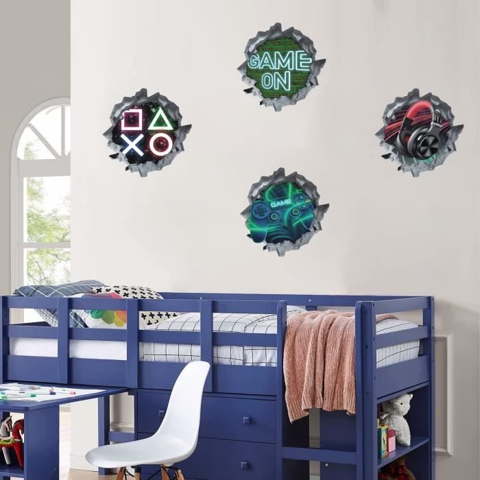 Sticker Muraux Gamer 3D,Autocollant mural de Gamer,3D Sticker Mural de  Chambre Garçon,Gamer Poster Murale Decoration,Moderne [O790] - Cdiscount  Maison