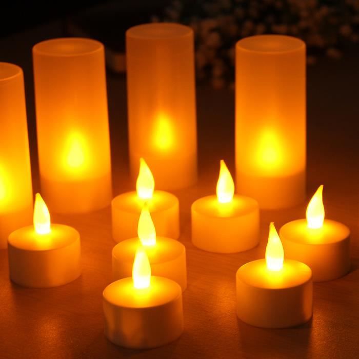 Lot De 3 Bougies Cristal Sans Flamme à Piles Pour Décoration De