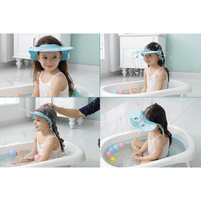 Bonnet douche bébé réglable couronne enfants enfants bain shampooing  chapeau B6
