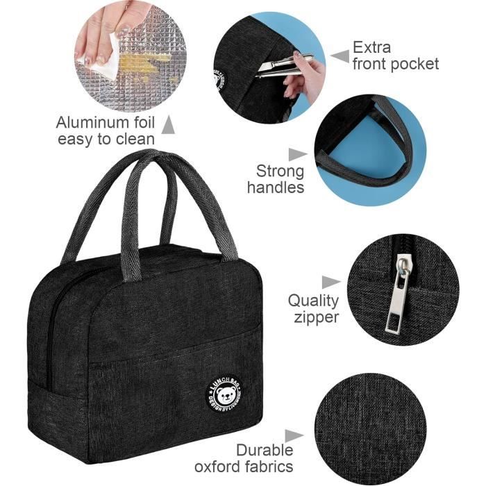 Sac Isotherme Repas Femme Petit Sac Isotherme Repas Lunch Bag Portable Glaciere Souple Isotherme Imperméable Avec Feuille Gourde Enfant