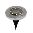Lampe Solaire au Sol 4 lumieres de chemin solaire LED eclairage exterieur impermeable a l'eau de jardin (blanc,1PC)-3