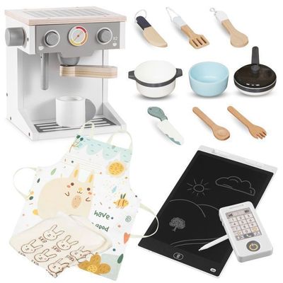Cuisine Enfant Interactive En Bois 31x85x98cm- Lave-linge, Lave-vaisselle, Tableau, Accessoires- Sons& Lumières à Prix Cuisine Enfant Interactive En Bois 31x85x98cm- Lave-linge, Lave-vaisselle, Tableau, Accessoires- Sons& Lumières à Prix