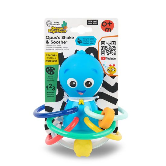Baby Einstein Anneau De Dentition Sensoriel Curiosity Clutch - 6 Activités, Sans BPA, Dès 3 Mois