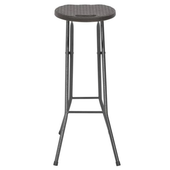 de 2 Chaise HDPE cm 35x44x80 MarronBrun pliante pcs bar 4R3LAj5