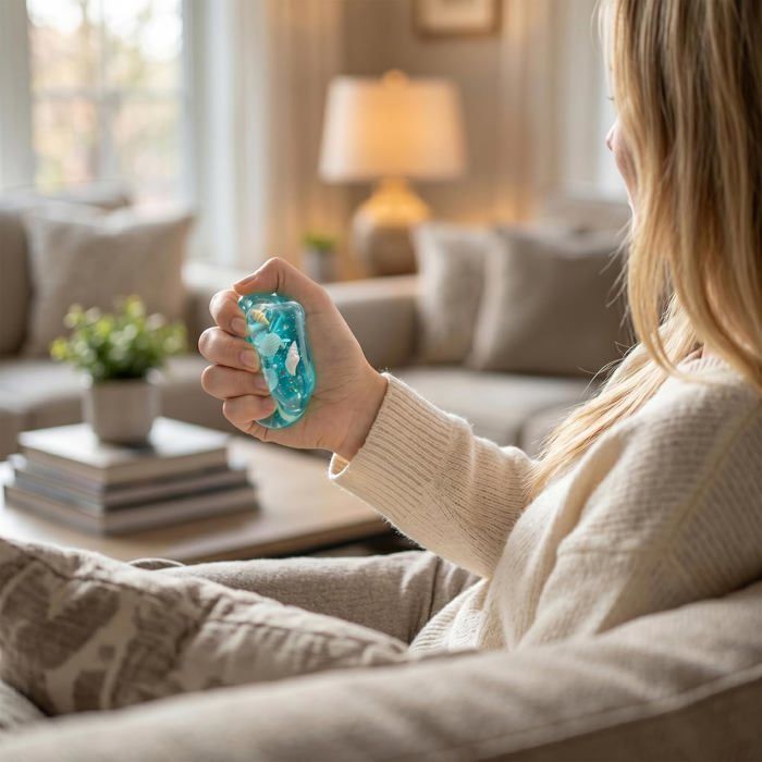 Lot 2 Cubes Sensoriels Squishy Translucides – Coquillages Et étoiles Flottants, Anti-stress