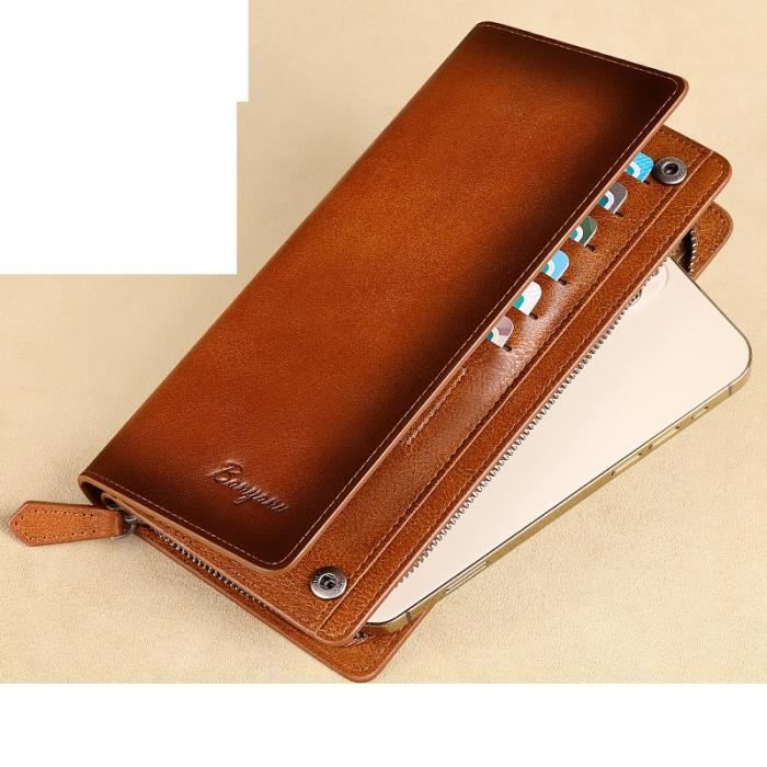 Portefeuille Homme Cuir Noir Porte Carte Grise Felda - Portefeuille Pour Femme - Protection RFID Pour Cartes De Crédit Etui Carte Bancaire Portefeuille Carte Bancaire Anti Piratage