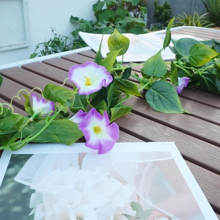 Plante tombante artificielle Pétunias violets en pot